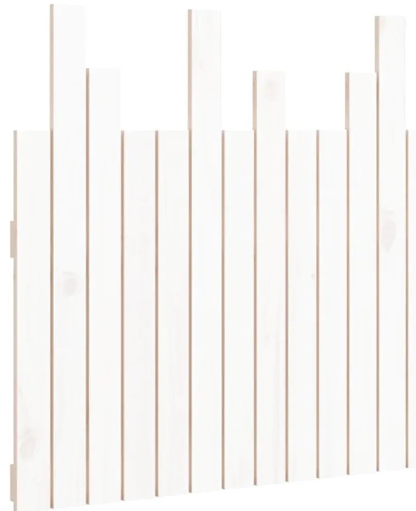 824804 vidaXL Стенна табла за спалня, бяла, 82,5x3x80 см, борово дърво масив