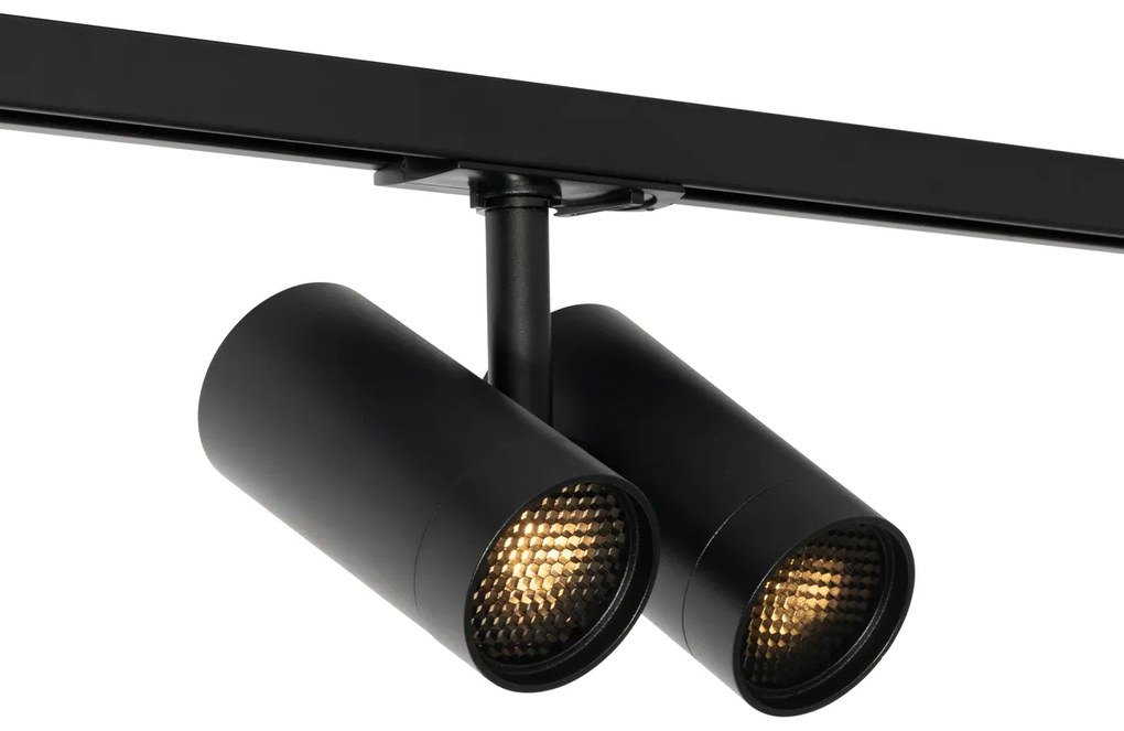 Модерна релсова система за осветление с 3 прожектора черна 1-фазова - Iconic Scopio