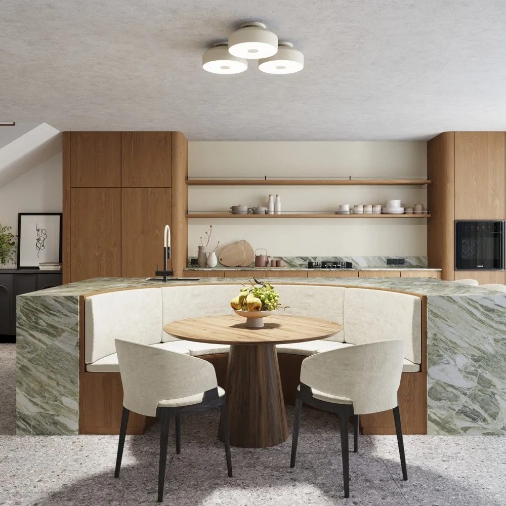 Кремаво осветително тяло за таван ø 30 cm Blacko – Sollux