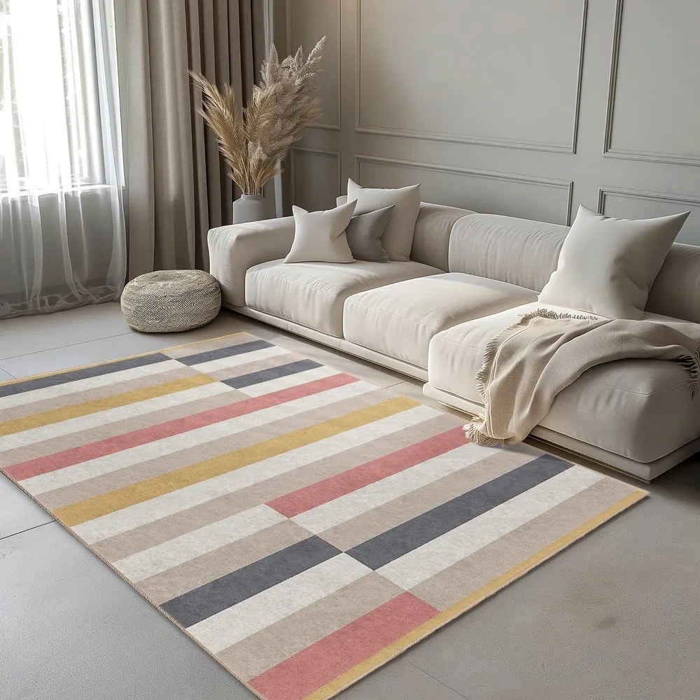Килим подходящ за пране 120x180 cm Rosy Bandas – Mila Home