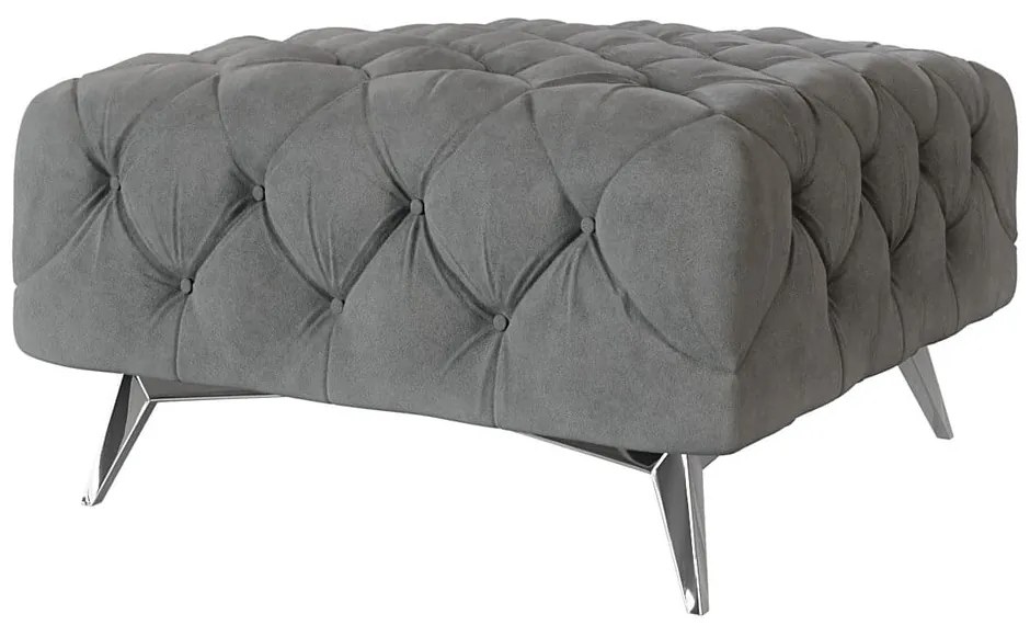 Сива кадифена табуретка Chelsea – Ropez