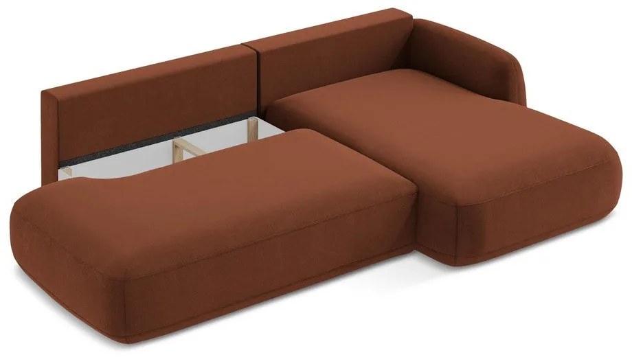 Теракотен сгъваем ъглов диван (десен ъгъл) Hale – Makamii