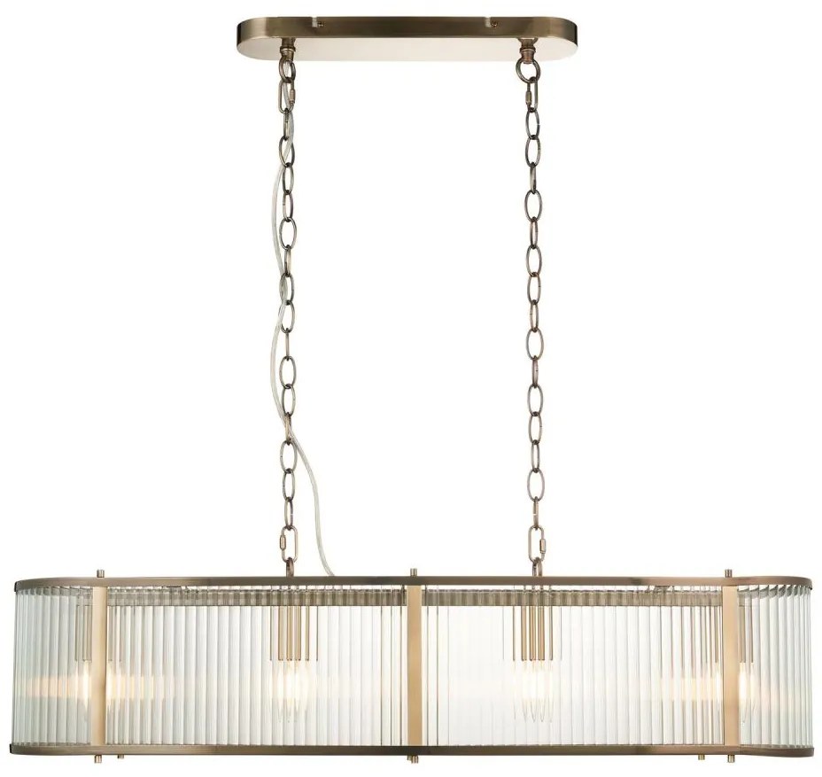 Endon 110945 - Пендел RIDGETON 4xE14/6W/230V месинг/прозрачен