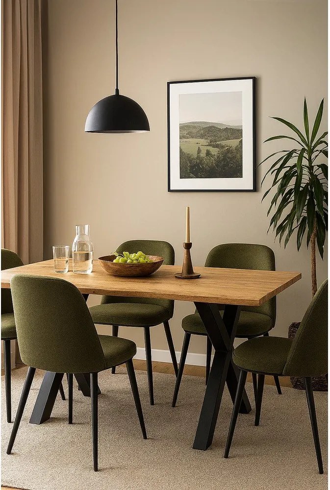 Трапезна маса от декор от дъб 90x160 cm Kora – Bonami Essentials