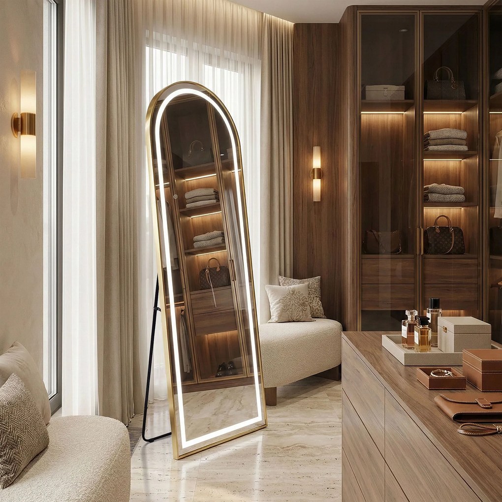 Огледало LED Orbit 60x170cm Brush Gold