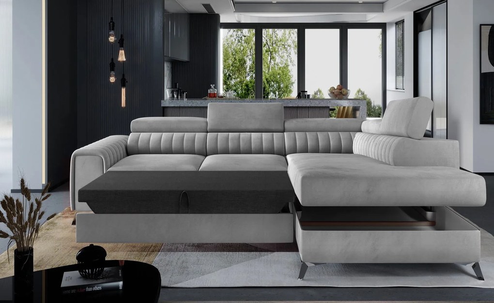 Ъглов диван Renesy-Gray Dark-Right