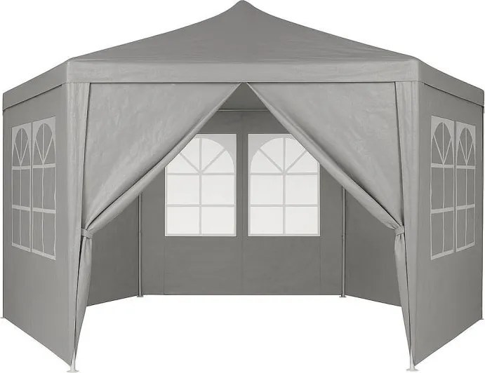 Градинска беседка 2 x 2 м - парти шатра със стени и прозорци Бял