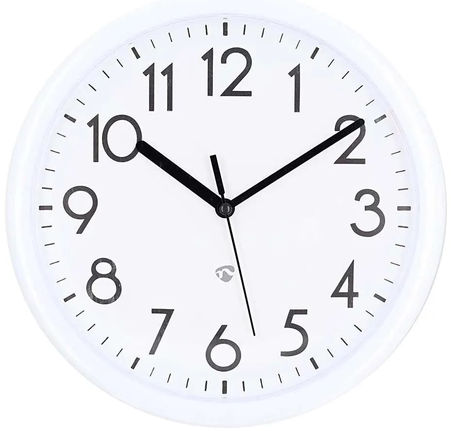Nedis CLWA105WT - Стенен часовник Ø22 см, 1xAA, бял