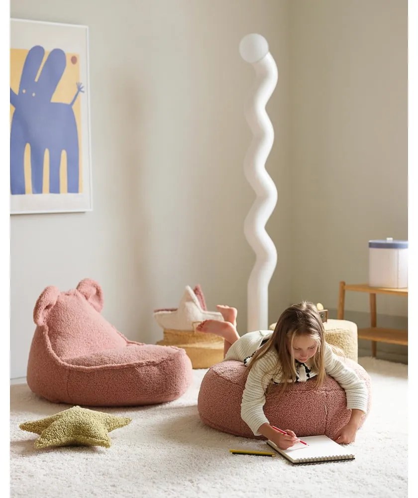 Розов детски пуф от букле Bear – Wigiwama