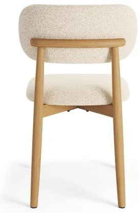 АЛДО Кремаво (тъкан Монза 90)/рамка лакиран дъб - ДЪРВЕН СТОЛ БУКЛЕ ЗА ДНЕВНА, ТРАПЕЗАРИЯ, КУХНЯ РЕТРО