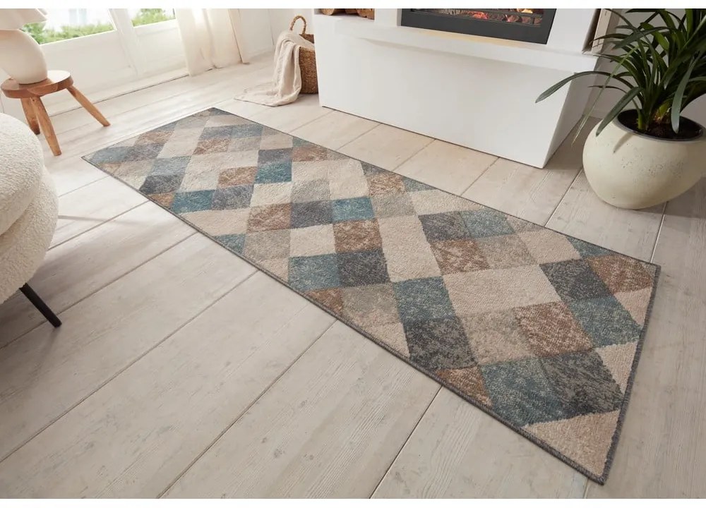 Синя/бежова пътека 80x200 cm Terrain – Hanse Home