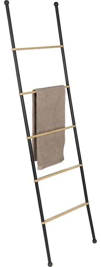 Черна/естествена метална декоративна стълба Bambusa - Wenko