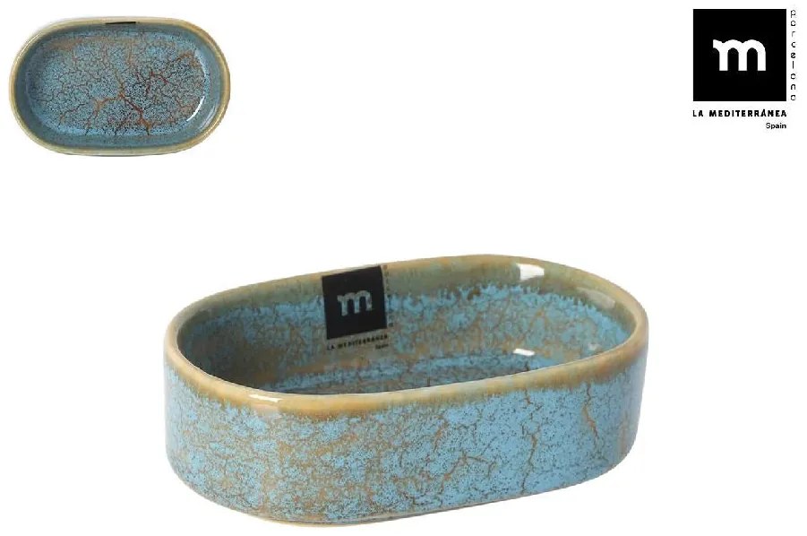 Купа овал LA MEDITERRANEA Scratch Blue, 13х8 cm, порцелан