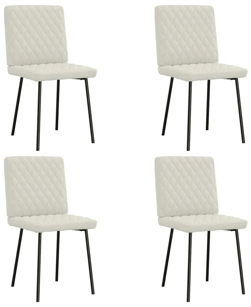 3315212 vidaXL Трапезни столове, 4 бр, кремави, кадифе