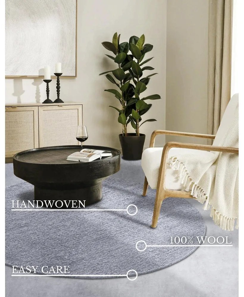 Сив ръчно изработен вълнен кръгъл килим ø 160 cm Francois – Villeroy&amp;Boch