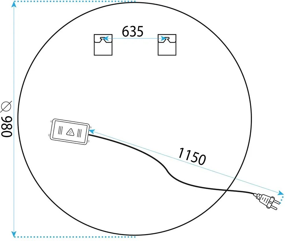 Огледало LED 100cm BAS