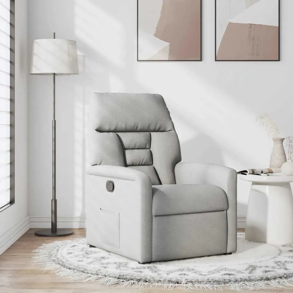 4015551 vidaXL Recliner Chair Cloud Grey Fabric
