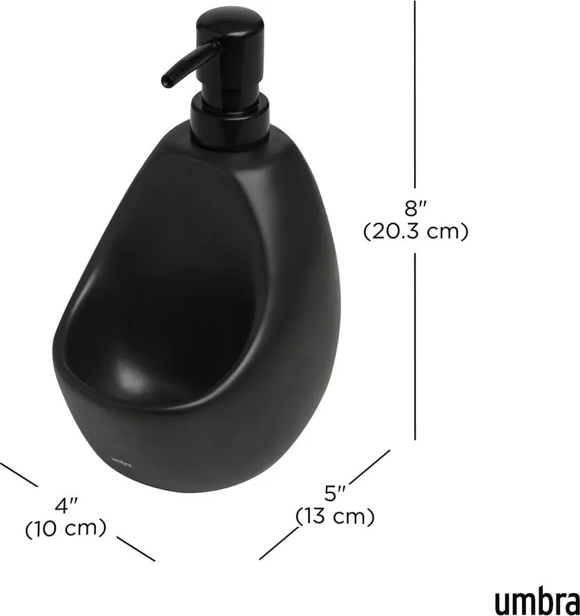 Черен керамичен диспенсер за сапун 590 ml Joey – Umbra