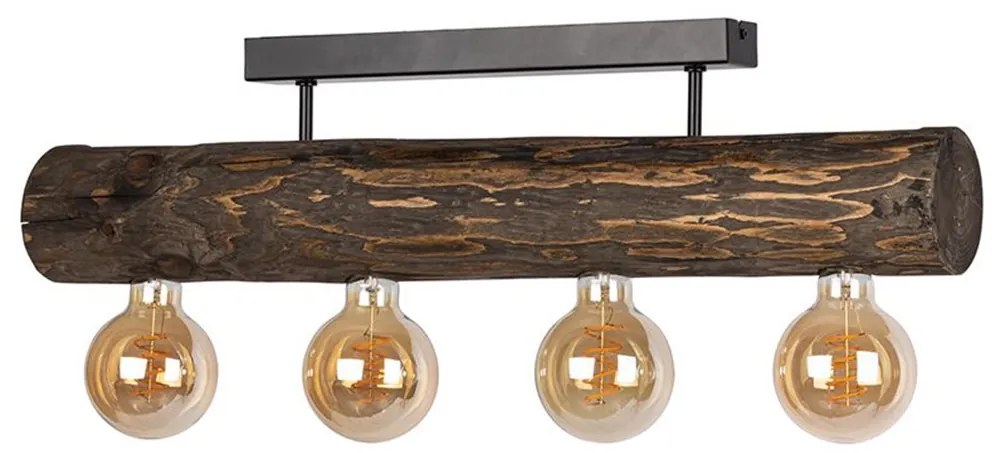 Spot-Light DO6997456 - Таванен полилей TRABO 4xE27/60W/230V цвят бор