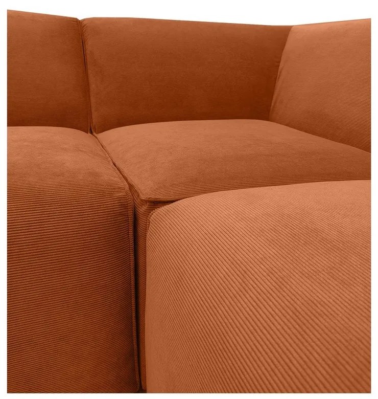 Оранжев ъглов диван от велур (ляв ъгъл) Sting - Scandic