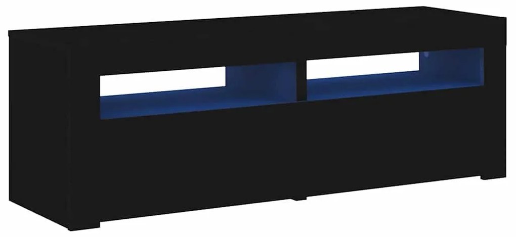 804356 vidaXL ТВ шкаф с LED осветление, черен, 120x35x40 см