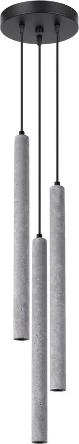 Сиво бетонно висящо осветително тяло ø 19,5 cm Fideus – Sollux