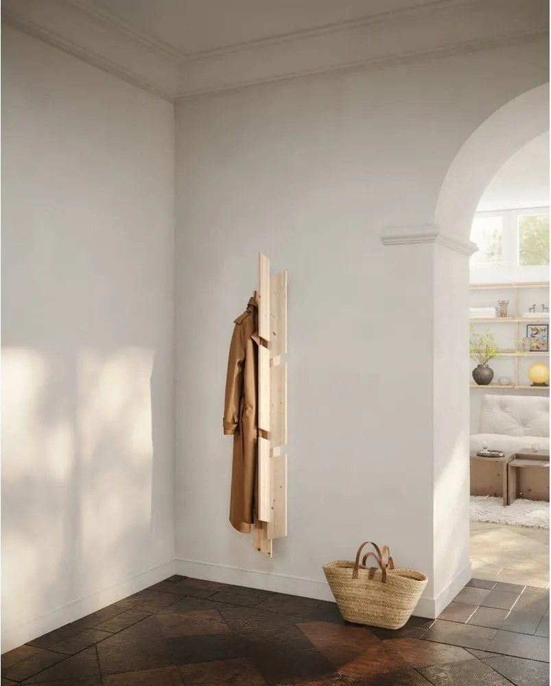 Стенна закачалка от масивен бор в естествен цвят 26 cm Keeper – Karup Design