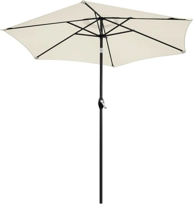 Сгъваем чадър с наклон - 210 см Бежово