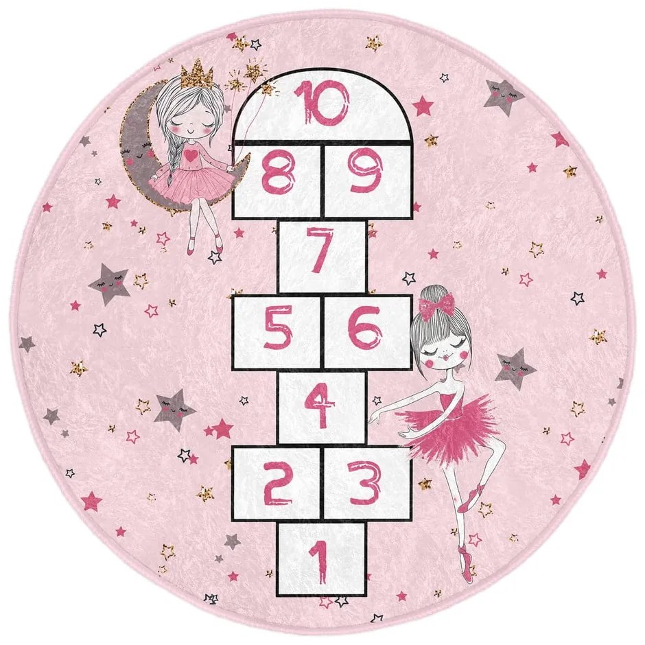 Розов детски килим ø 80 cm Comfort - Mila Home