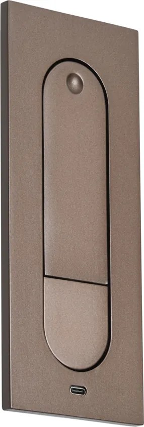 Комплект от 2 модерни стенни лампи тъмен бронз, включително LED и USB-C порт - Hilton