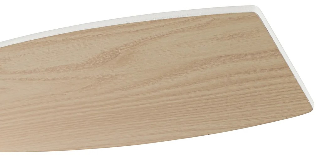 Външен вентилатор за таван бял с дървен принт 91,3 см вкл. LED димируем с дистанционно управление IP44 - Toledo