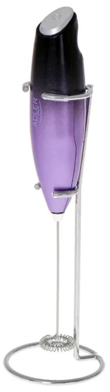 Миксер за фрапе на стойка Adler AD 4499, Стоманена бъркалка, 2xAA, Лилав/черен