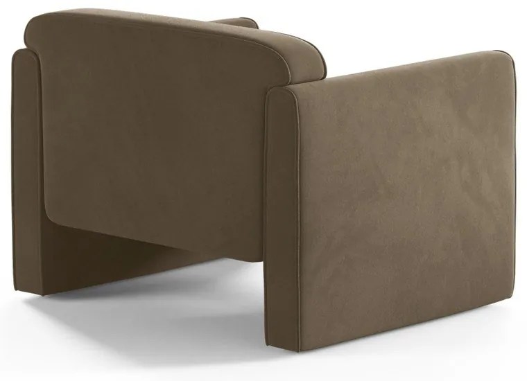 Кафяво-сиво кадифено кресло Abby – Micadoni