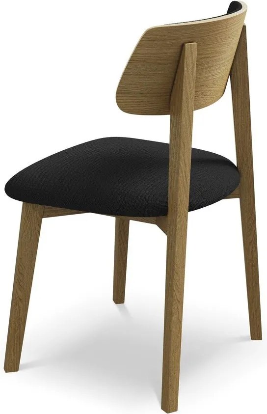 Черен трапезен стол от масивна дървесина Niu – Makamii