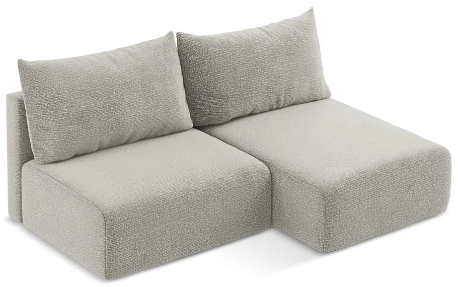 Светлосив разтегателен ъглов диван с място за съхранение (десен ъгъл) Kalena – Makamii