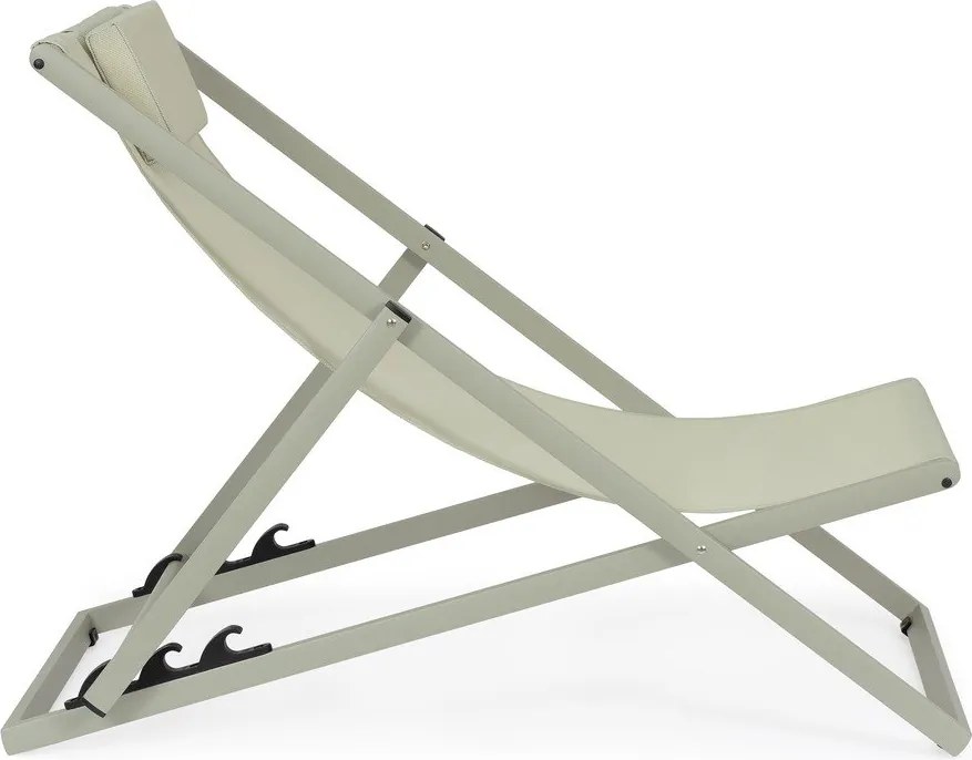 Светлозелен позициониране/сгъваем градински шезлонг метален Taylor – Bizzotto