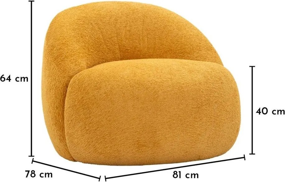 Кресло от букле в цвят горчица Ginerva – Mauro Ferretti