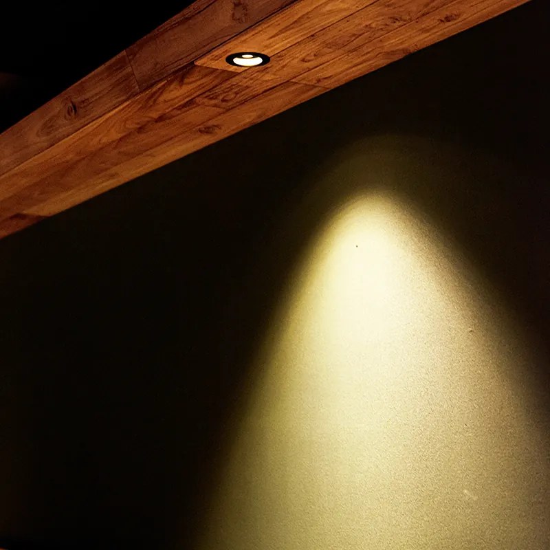 Интелигентен вграден прожектор черен кръг вкл. WiFi GU10 - Chuck