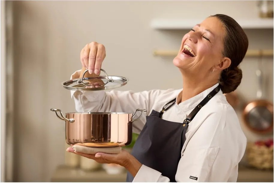 Съд от неръждаема стомана/мед с капак за индукция 3 л - Blomsterbergs