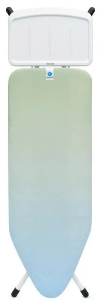 Маса за гладене Brabantia C 1008895, 124x45 см, 7 позиции за регулиране, Поставка за парогенератор, Зелен/Светлосин