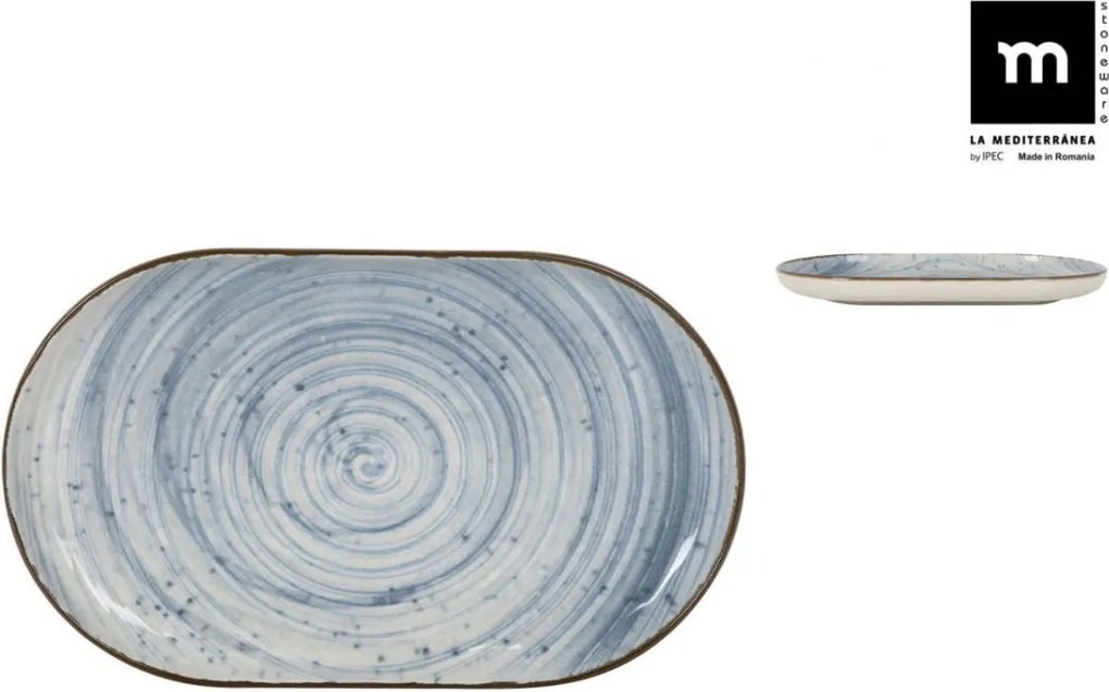 Плато овал LA MEDITERRANEA Swirl, Порцелан - 25x15 cm