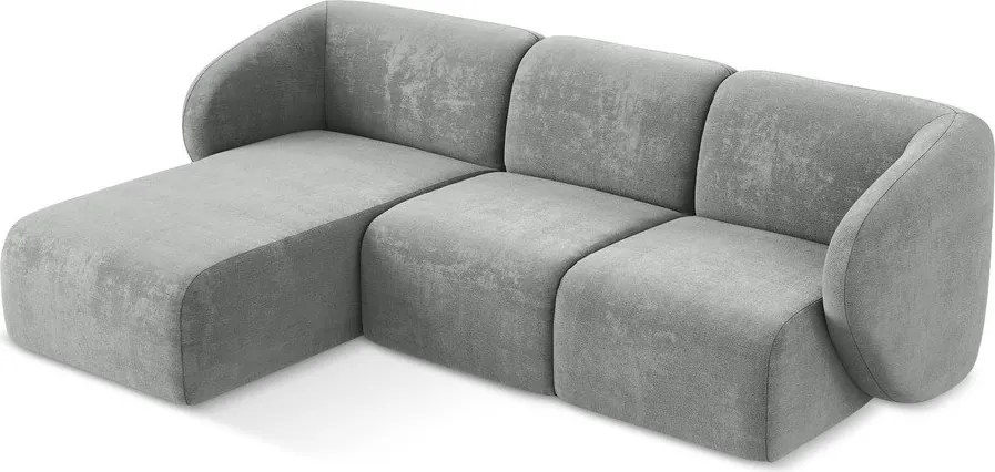 Сив шенилов ъглов диван (ляв ъгъл) Lani – Makamii