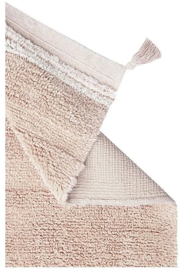 Светлорозов ръчно изработен памучен килим подходящ за пране 90x130 cm Bloom Rose – Lorena Canals