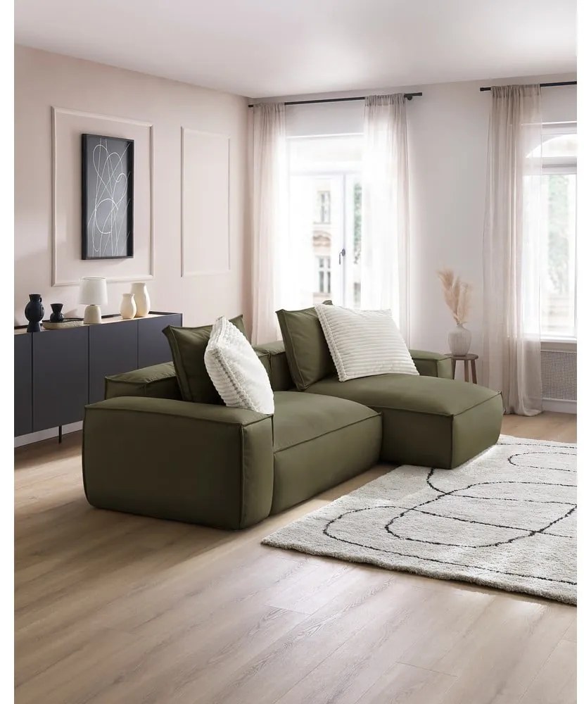 Зелен ъглов диван от изкуствена кожа (променлив) Boheme – Bobochic Paris