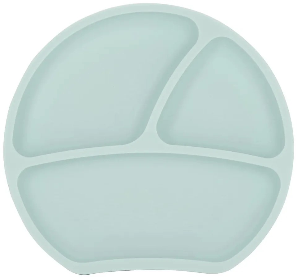 Светлосиня силиконова детска чиния 19x20,5 cm – Kindsgut