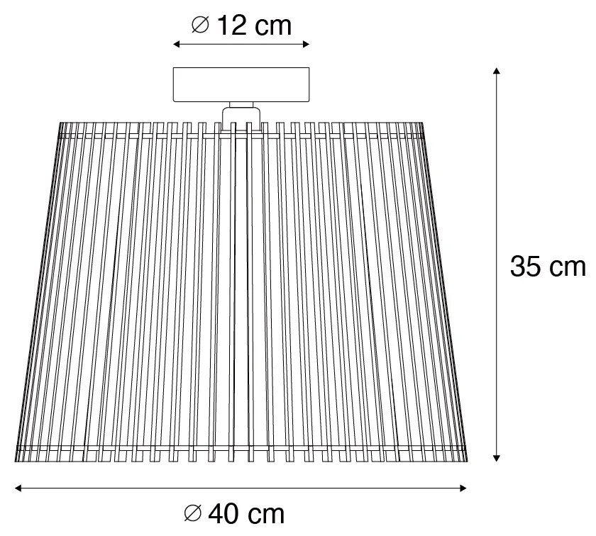 Рустикална външна таванна лампа дърво IP44 - Jayla