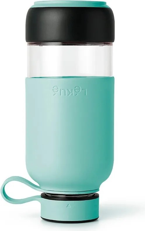 Тюркоазена бутилка за пътуване стъклена бутилка 500 ml To Go – Lékué