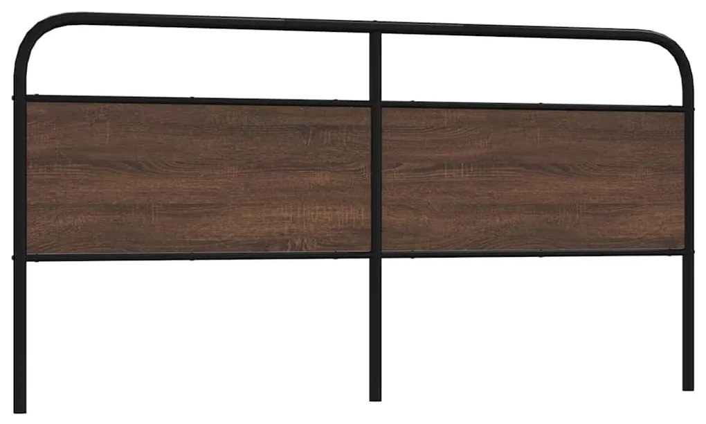 4100345 vidaXL Резервна табла за легло, кафяв дъб, 200 см, стомана и инженерно дърво