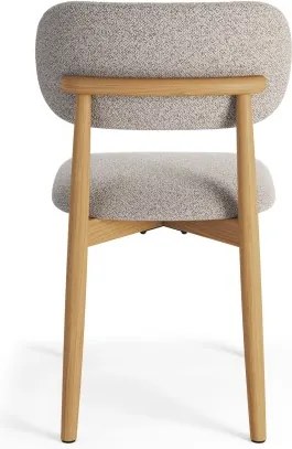 АЛMО Бежово лате (тъкан Монза 60)/рамка лакиран дъб - ДЪРВЕН СТОЛ БУКЛЕ ЗА ДНЕВНА, ТРАПЕЗАРИЯ, КУХНЯ РЕТРО