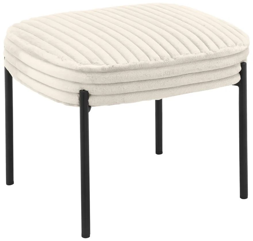 Кремав фотьойл с табуретка от рипсено кадифе Jerry – Støraa